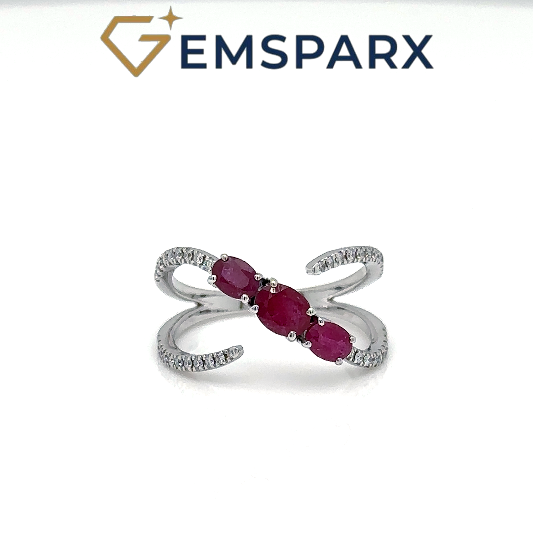 Ruby 3 Stone Open Ring